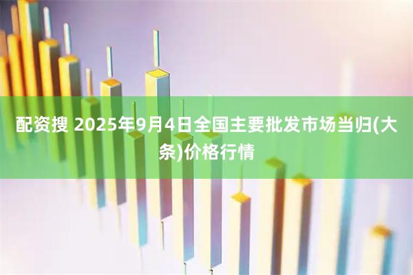 配资搜 2025年9月4日全国主要批发市场当归(大条)价格行情