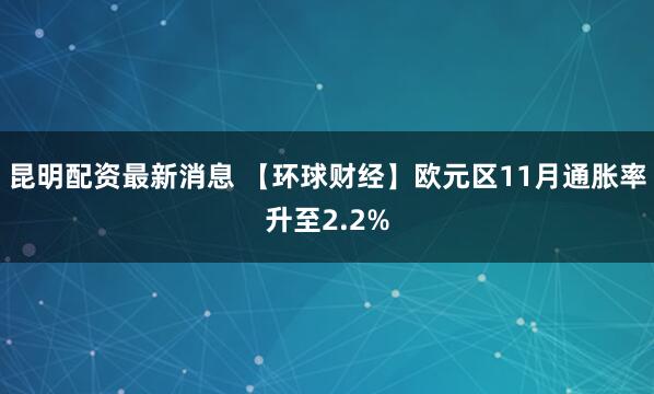 昆明配资最新消息 【环球财经】欧元区11月通胀率升至2.2%