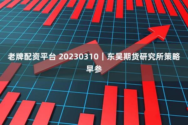 老牌配资平台 20230310｜东吴期货研究所策略早参